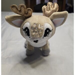 Justice Tween Brands Fawn Reindeer Plush Stuffed Animal 6" Brown Gold Soft